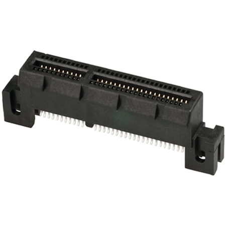 Amphenol ICC FemalePCBEdge Connector, Straddle Mount Mount, 64 Way, 2 Row, 1mm Pitch