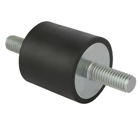 Cylindrical Rubber Buffer With External Threads
